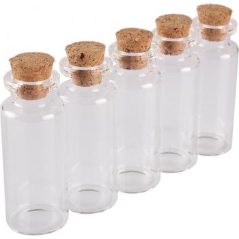 Botellas de cristal con corcho, 10 piezas, 15 ml