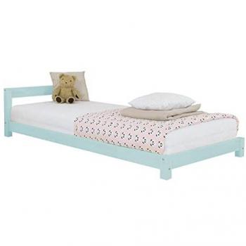 Lit enfant BENLEMI RÊVEUR 90 x 190 cm en bois massif - Bleu ciel