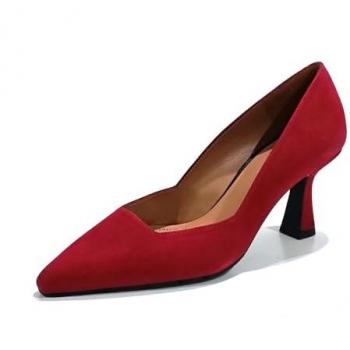 Zapato de vestir ante con tacón rojo LODI