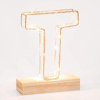 T Letter Light in Rose Gold