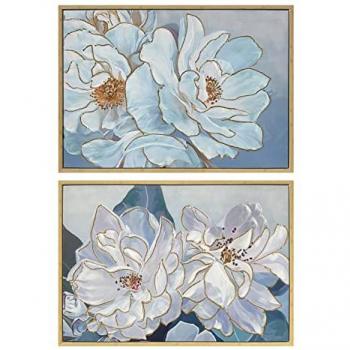 Cadre Décoratif Fleurs 100 x 4 x 70 cm - 2 pièces