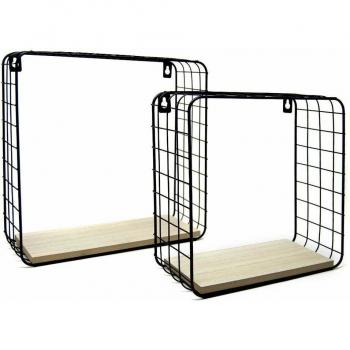 Design Cubo Mensole: Stile Urbano in Legno & Metallo Nera