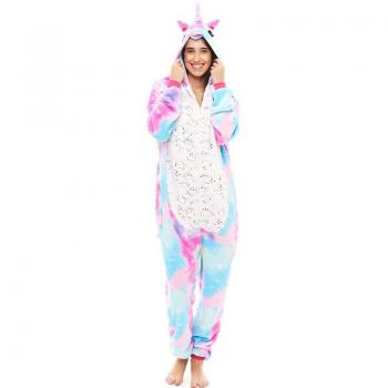 Disfraz de Unicornio Pijama de Peluche Multicolor para Mujer