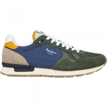 Pepe Jeans Sneaker Bassa Brit Camp Blu Scuro / Grigio Chiaro / Oliva