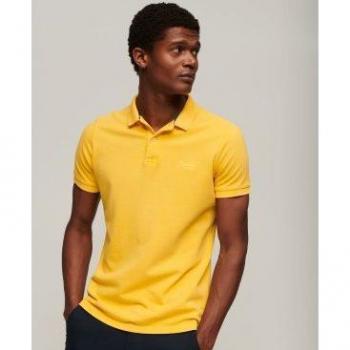 Polo Superdry Uomo Gialla Destroyed a Maniche Corte Vint 2XL