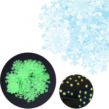 Luminous Snowflake Wall Decals - 50PC Glow in the Dark Stickers