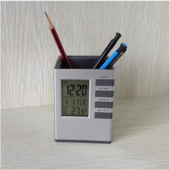 Soporte para Bolígrafo con Reloj Digital y Luz