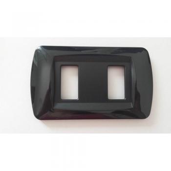 Copriplasche Bticino Magic Serie ABS – 2 Fori Nera Opaca