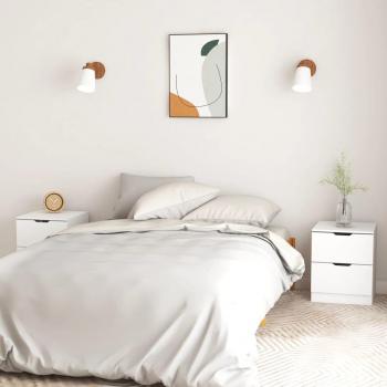 VIDAXL Comodini 2 pz Bianchi 40x40x50 cm in Legno Multistrato
