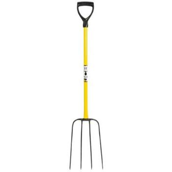 JCB 4 Prong Professional Manure Fork T Handle Heavy-Duty Steel