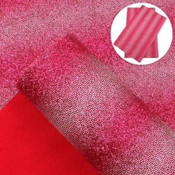 Gradient Glitter Ink Dots Faux Leather Fabric 20x34cm