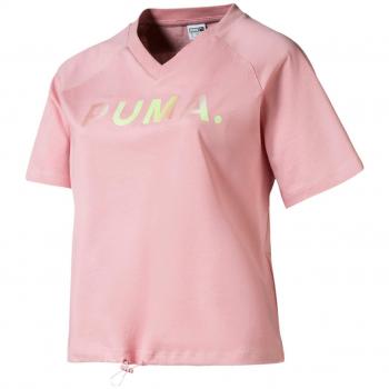 Puma Chase V-Neck Damen T-Shirt Rosa Hochzeit L