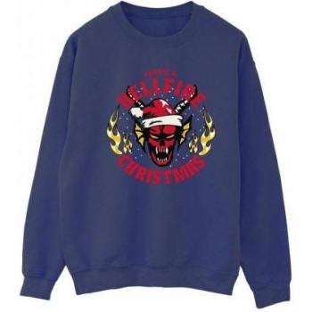 Felpa donna Stranger Things Hellfire blu navy Netflix