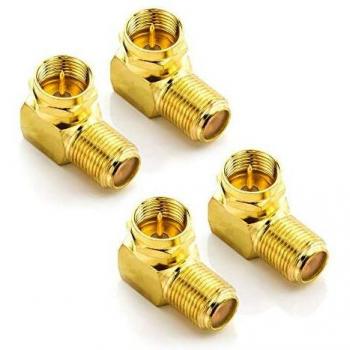 DeleyCON 4x F-Adapter Winkelstecker für Sat-Kabel
