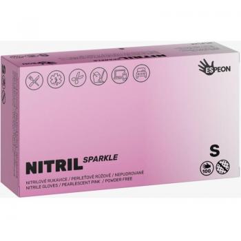 Espeon Nitril Sparkle Pearlescent Pink Nitrile Gloves Size S 2x50 pcs