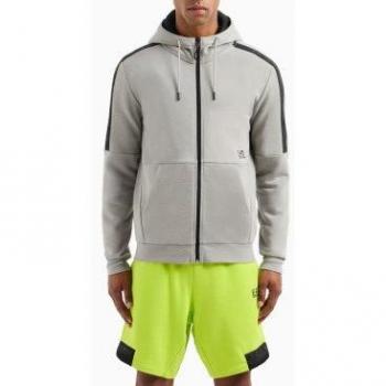 Chaqueta EA7 Hombre Gris con Estampado de Tren