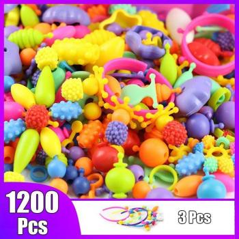 Kit de Joyería Educativa 1200 Piezas con Perlas Pop para Collares y Pulseras
