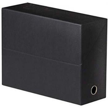 Boîte de rangement toilée - Noir - Dos de 9 cm - Lot de 5