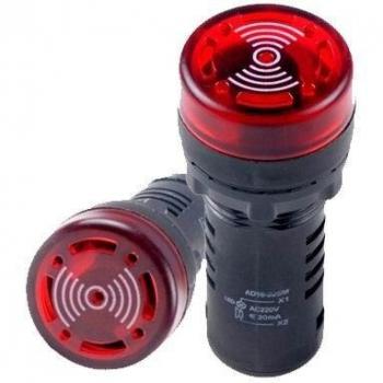 2Pcs AD16-22SM 22mm LED Signal Light with Buzzer - Red, Yellow, Green, Black