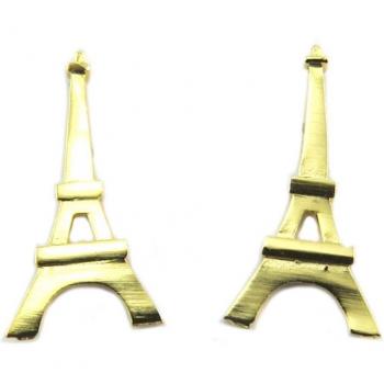 Gold Eiffel Tower Earrings - 18x9 mm