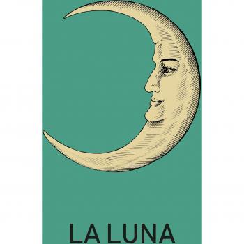 Queence Leinwandbild DER MOND 60cm x 90cm, grün