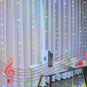 LED Vorhanglichter mit Musik-Synchronisation und USB-Fernbedienung für festliche Anlässe