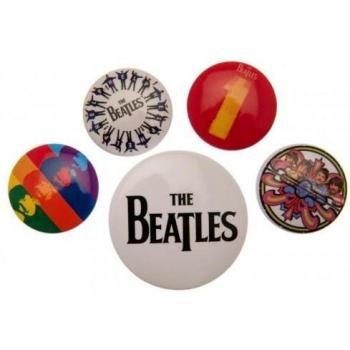 Set de 5 pins Beatles estilo botón en negro One Size