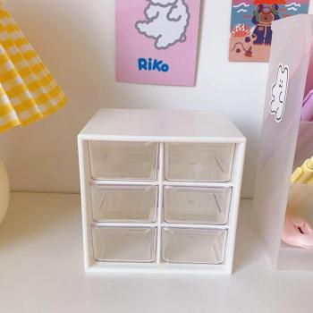 Transparent 6‑Section Grid Desk Organizer