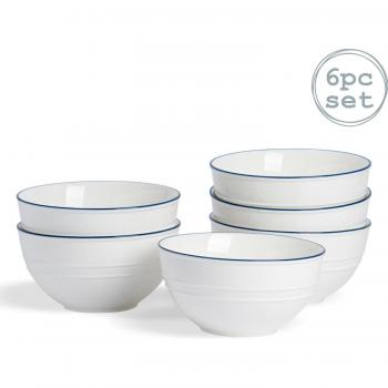 Nicola Spring 15cm White Cereal Bowls - Set of 6