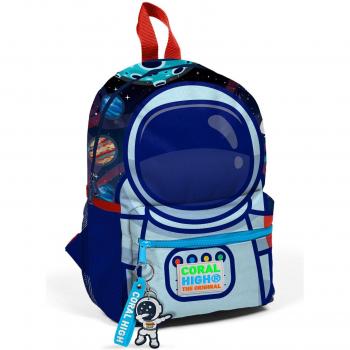 Mini Yuva Backpack Saks Blue Astronaut Patterned Two Compartments