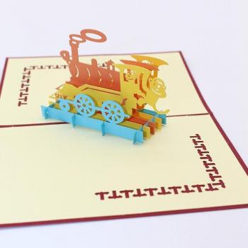 Tarjeta Tren 3D con Pegatina