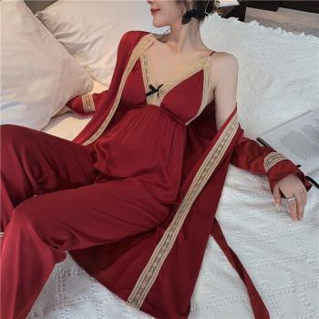 Conjunto de Ropa de Dormir Sexy de 3 Piezas