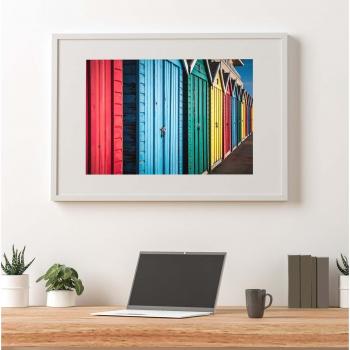 White Rabbit On A Beach Holiday Unframed Art Print