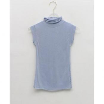 Women's Sleeveless Turtleneck Corset Top - Summer Modal - Korean Style White Tank 11972