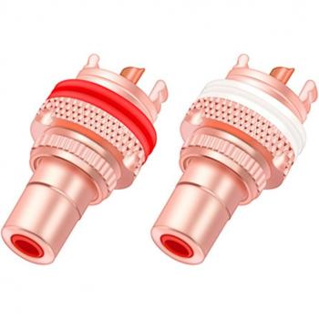 High-End RCA Socket Adapter 8Pcs Gold Phono Connector