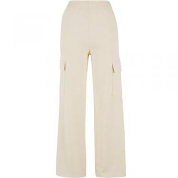 Urban Classics Baggy Cotton Blend Terry Cargo Sweatpants – White Sand XL