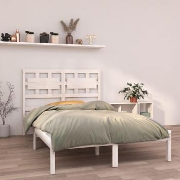 VidaXL Estructura de cama de madera maciza blanca 120x200 cm