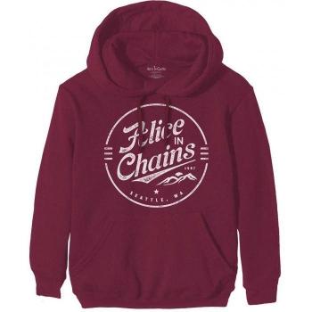 Alice In Chains Felpa con cappuccio pullover logo circolare unisex S lampone