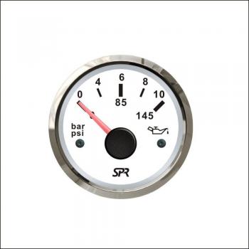 52mm White Oil Pressure Gauge 0-10bar