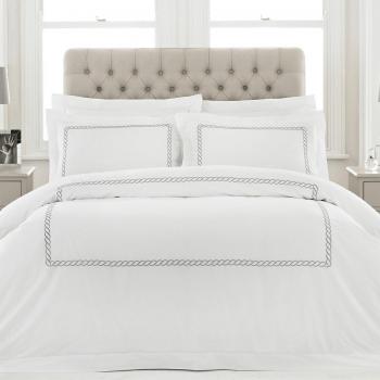 Paoletti Cleopatra Silver 100% Cotton Duvet Cover & Pillowcase Set Silver