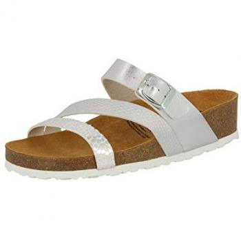 LICO Damen Pantoletten Glitter Silber