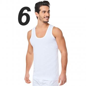 Pacco da 6 magliette senza maniche in cotone, bianche, taglia XS