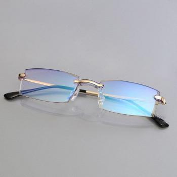 High-Grade Coating Frameless Myopia Glasses Women Anti-Blue Light Prescription Eyeglasses -1.5