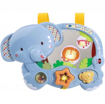VTech Baby Trompa, Espejo de Seguridad para Cuna electrónico Interactivo multiactividad, Voces, Sonidos y música
