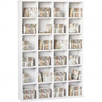 Homcom Libreria Mobile 24 Vani Legno Bianco 130.5x89x20 cm