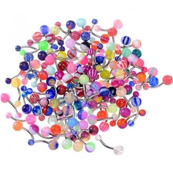 Acrylic Navel Piercing Mix Pack - 20 Pieces