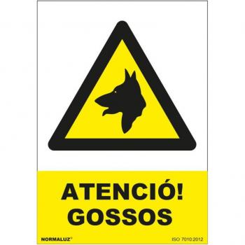 Segnale di Attenzione PVC Giallo 21x30cm Gossos 0,7mm