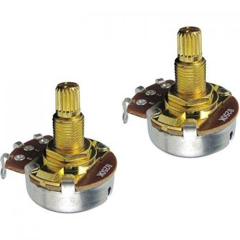 2pcs Full Size Long Split Shaft Potentiometers B500K