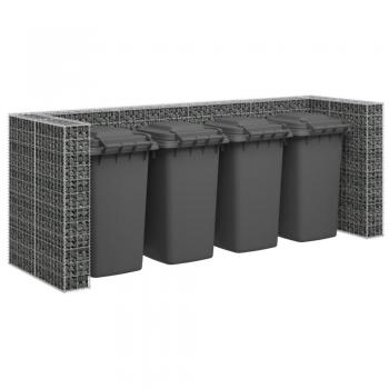 Mur en Gabion pour Poubelle Jardin Terrasse Patio Extérieur Acier Galvanisé 320x100x120 cm