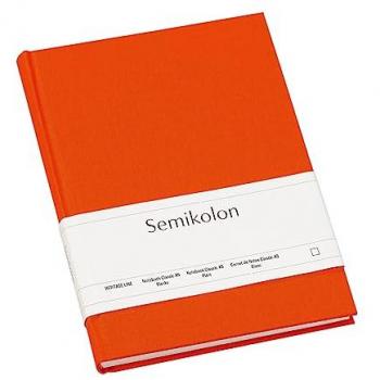 Semikolon Notizbuch Classic A5 blanko orange mit Lesezeichen